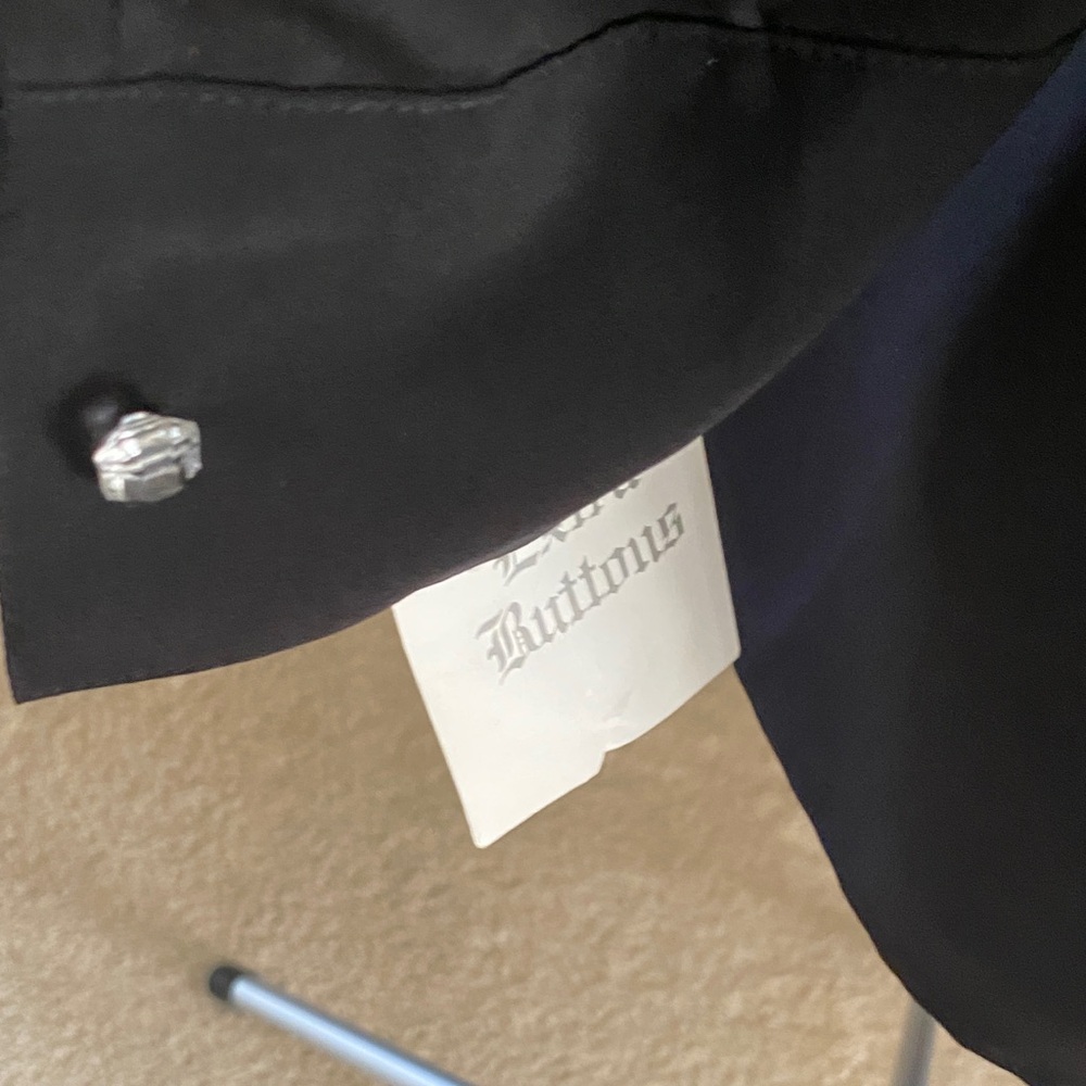Vintage Black Shirt with Beaded Stitching - Picture 9 of 11